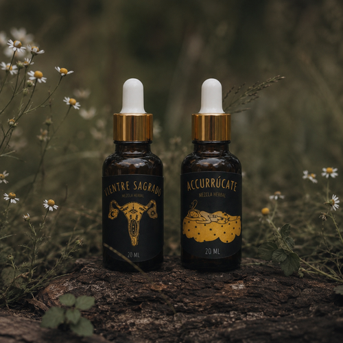 Kit Ciclo Suave de Conecta Tierra con las tinturas Vientre Sagrado y Acurrúcate para acompañar el ciclo menstrual