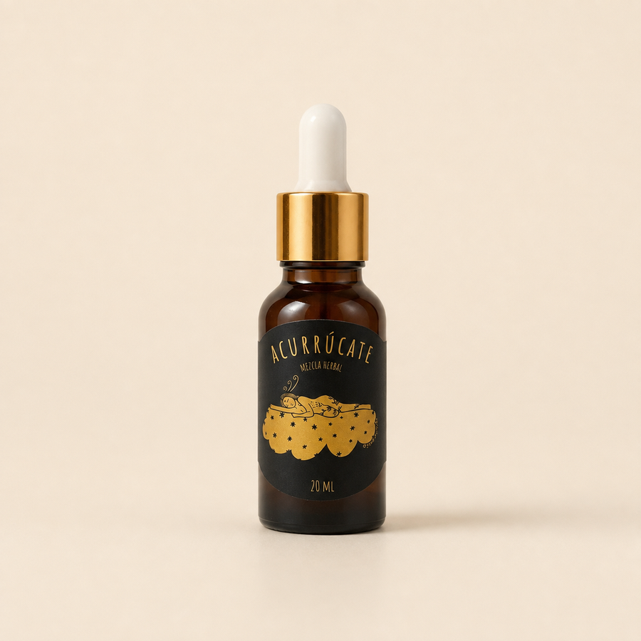 Acurrúcate, tintura herbal para el descanso en frasco gotero de 20 ml