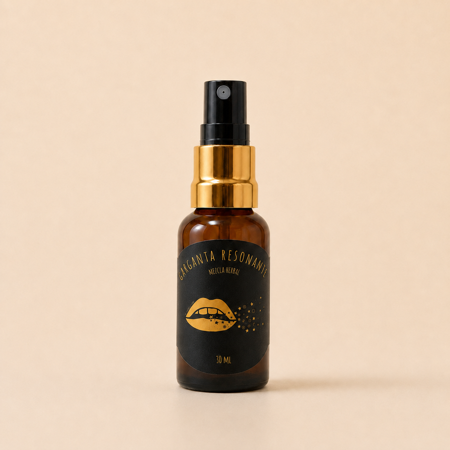 Garganta Resonante, spray botánico para la voz en frasco de 30 ml